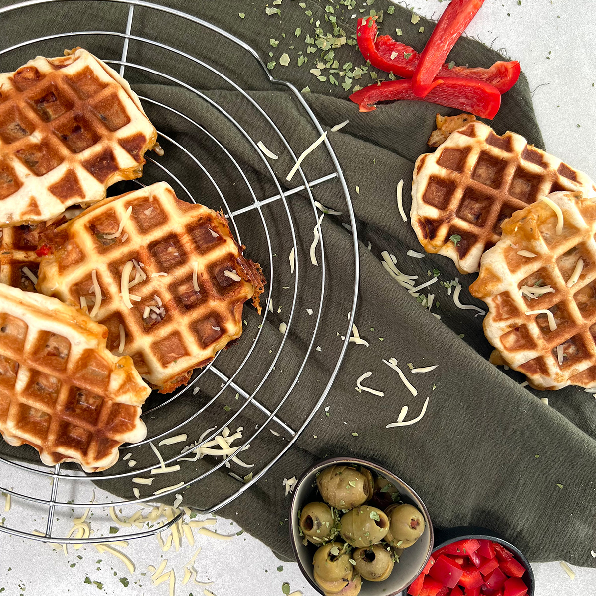 mediterrane Brötchenwaffeln