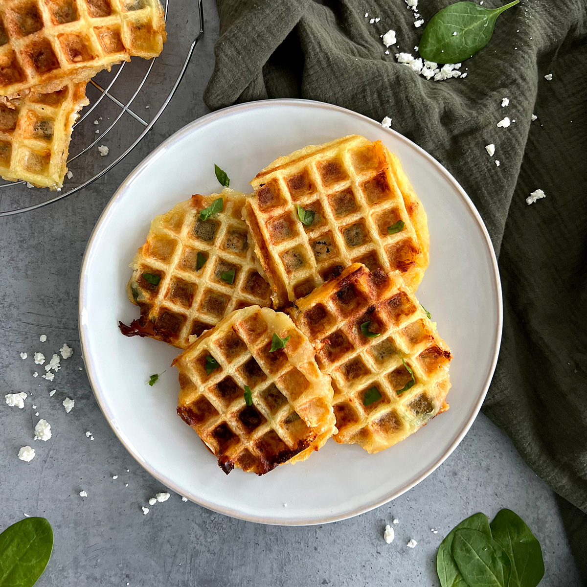 gefüllte Kloßteig Waffeln