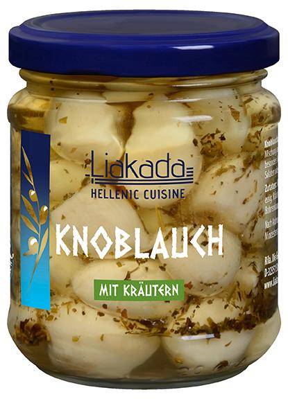 Knoblauch mit Kräutern in Öl