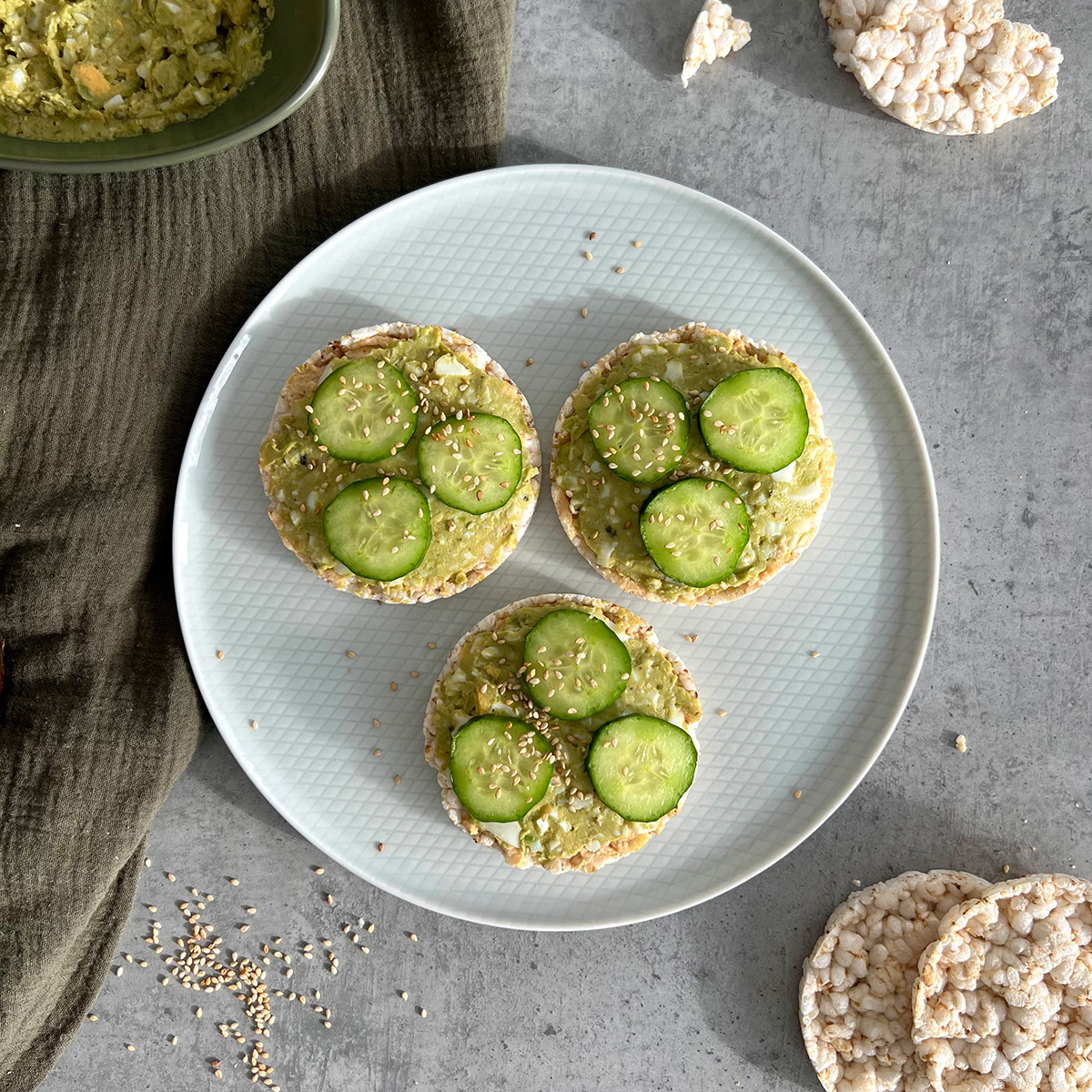 Avocado Ei Reiswaffel