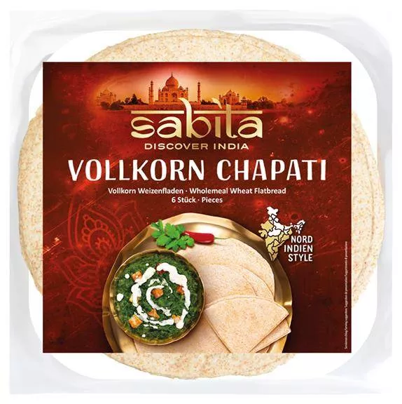 Vollkorn Chapati 6 Stück