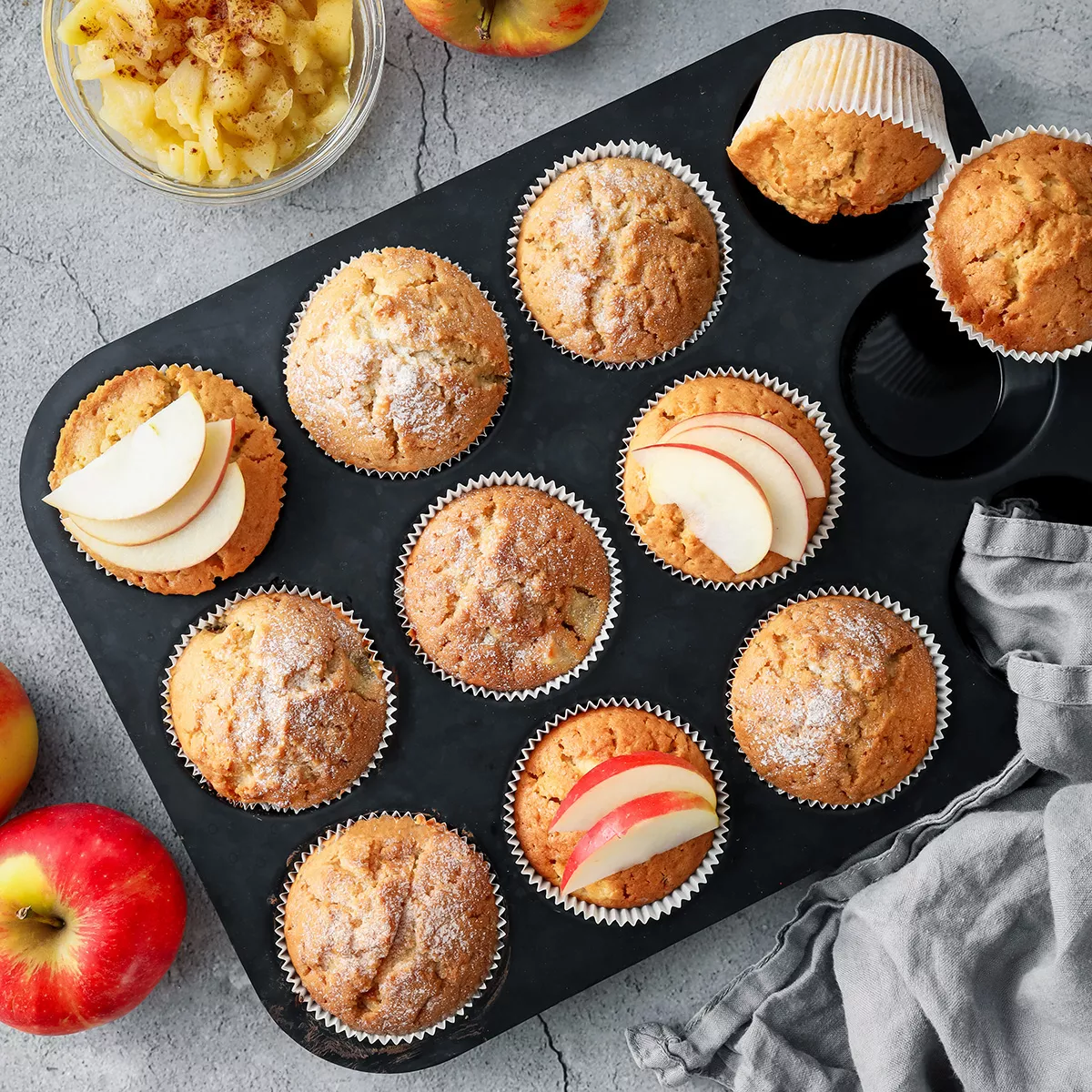 Apfel Muffins mit Ahornsirup