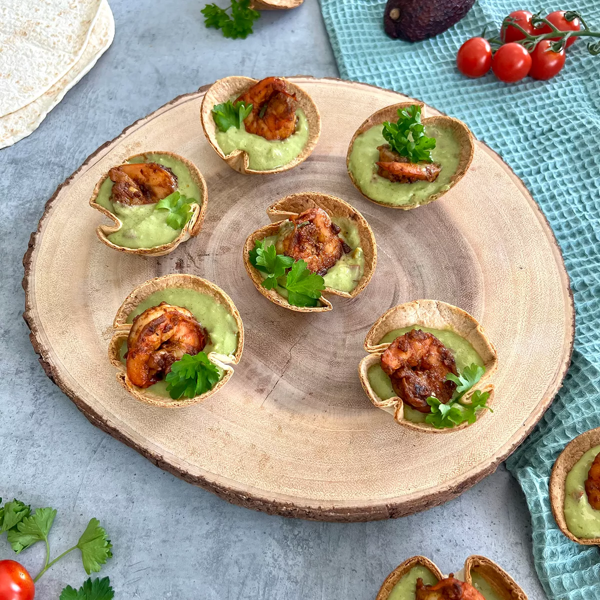 Garnelen Guacamole Cups