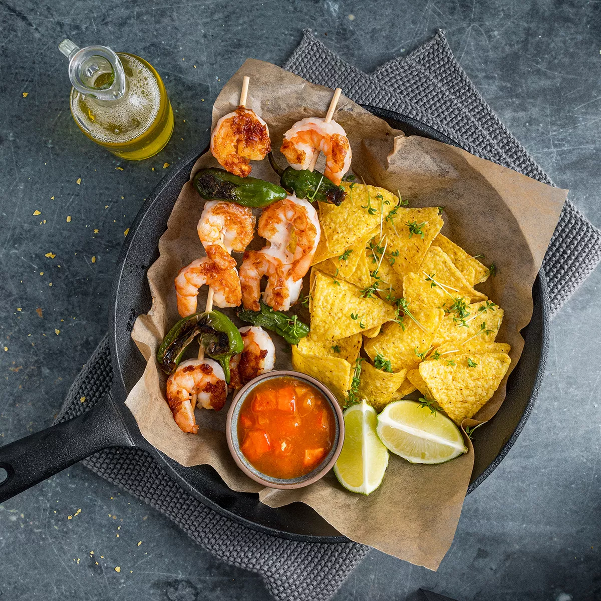 Mexican Mango-Papaya Garnelen-Spieße