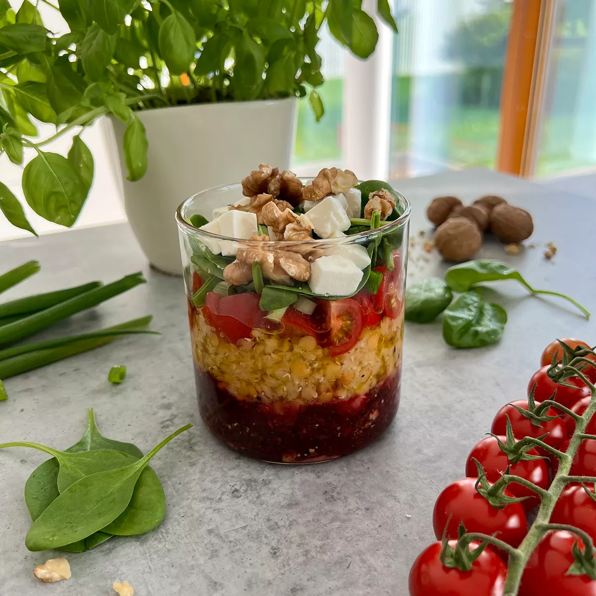 Salad Jar: rote Bete Linsensalat